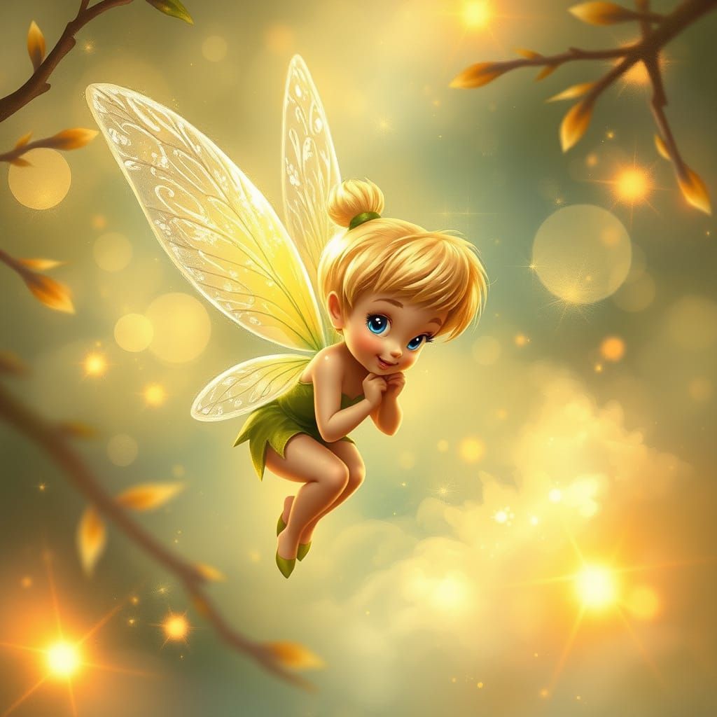Tinker Bell in Ethereal Fantasy Dreamscape