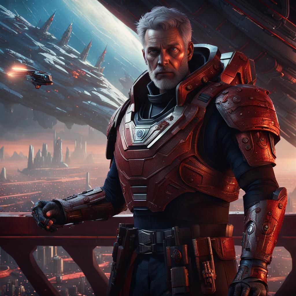 Darrow on Starship Bridge: Detailed Matte Painting