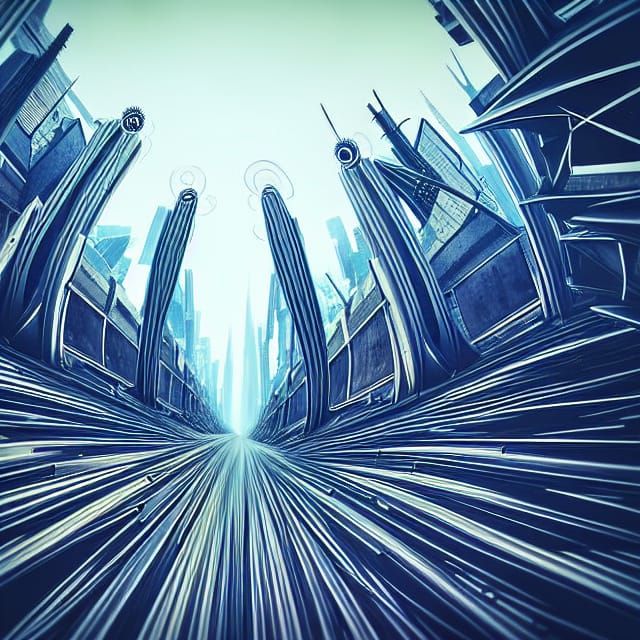 Futuristic Endless Cityscape with Brilliant Buildings