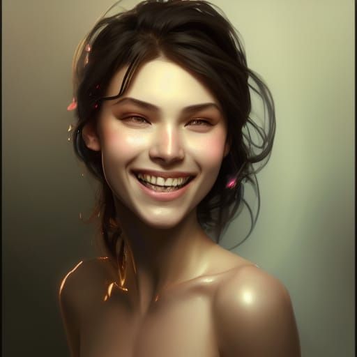 Radiant Smile: Hyperdetailed Portrait in Artgerm Style