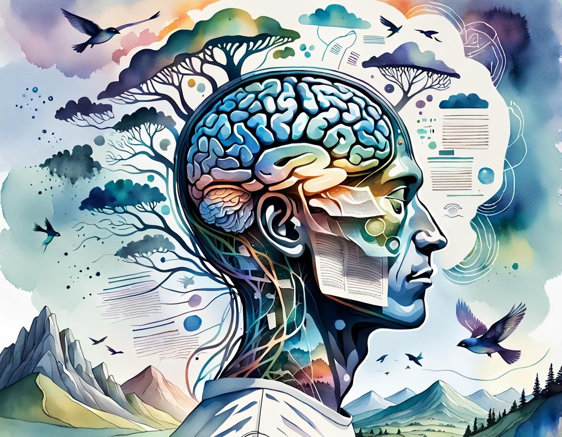 Surreal Mind Map Concept Art Portrait