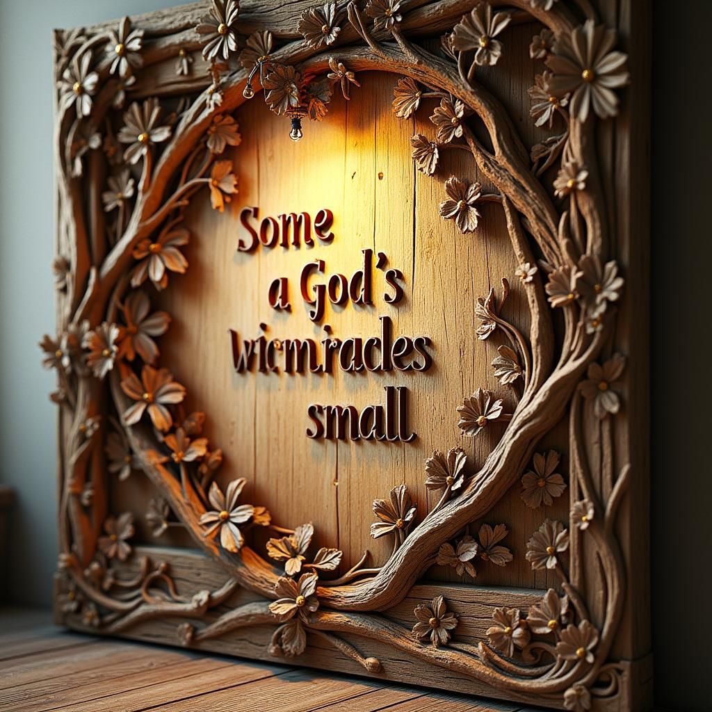 Intricate Wood Carving with Flowery Vines