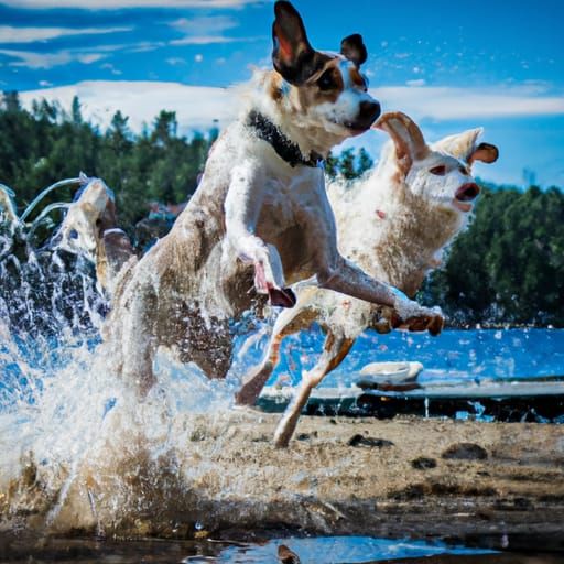 Person Jumping in Puddle: AI Interpretation