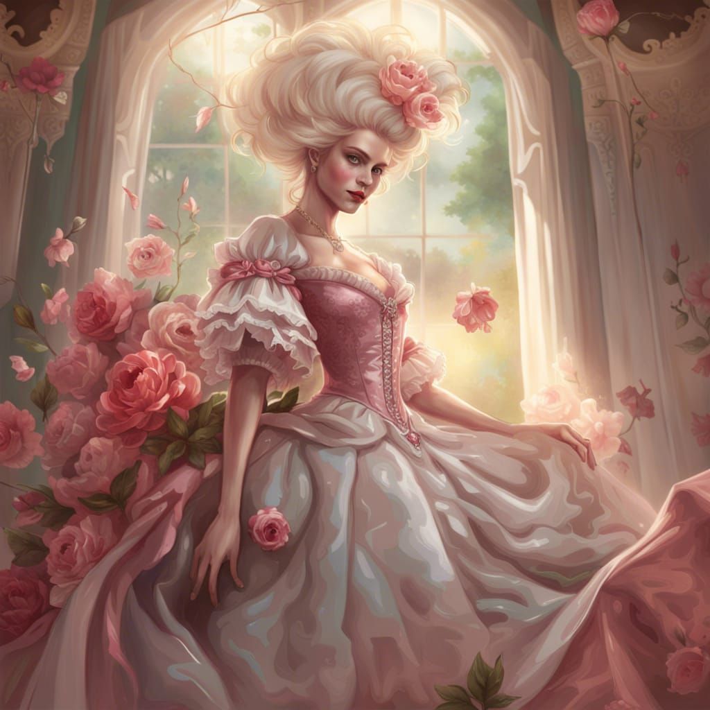 Marie-Antoinette Baroque Fantasy Digital Painting