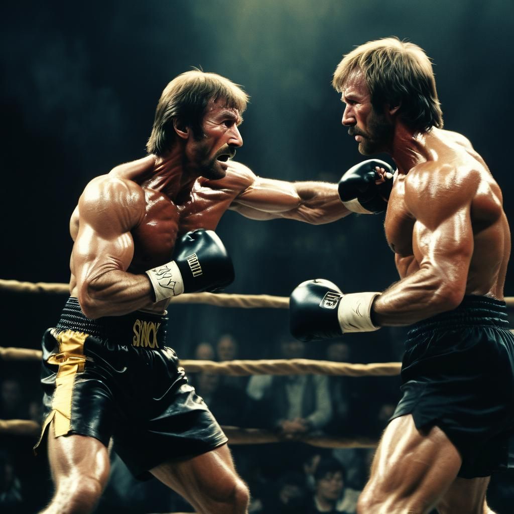 Epic Boxing Match: Sinok vs Chuck Norris in Rocky 2