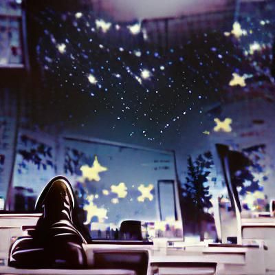 Contemplating the Universe Under Glowing Stars