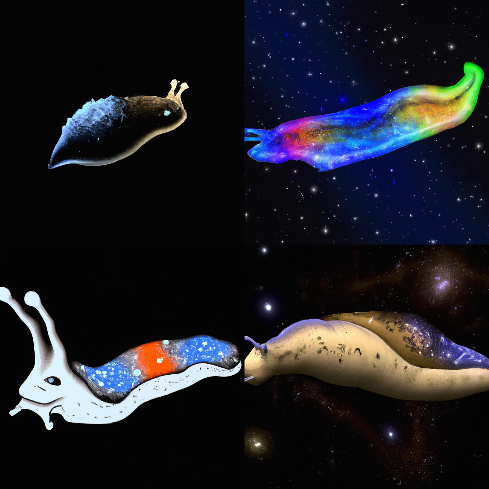 AI Generated Space Slug in Deep Space
