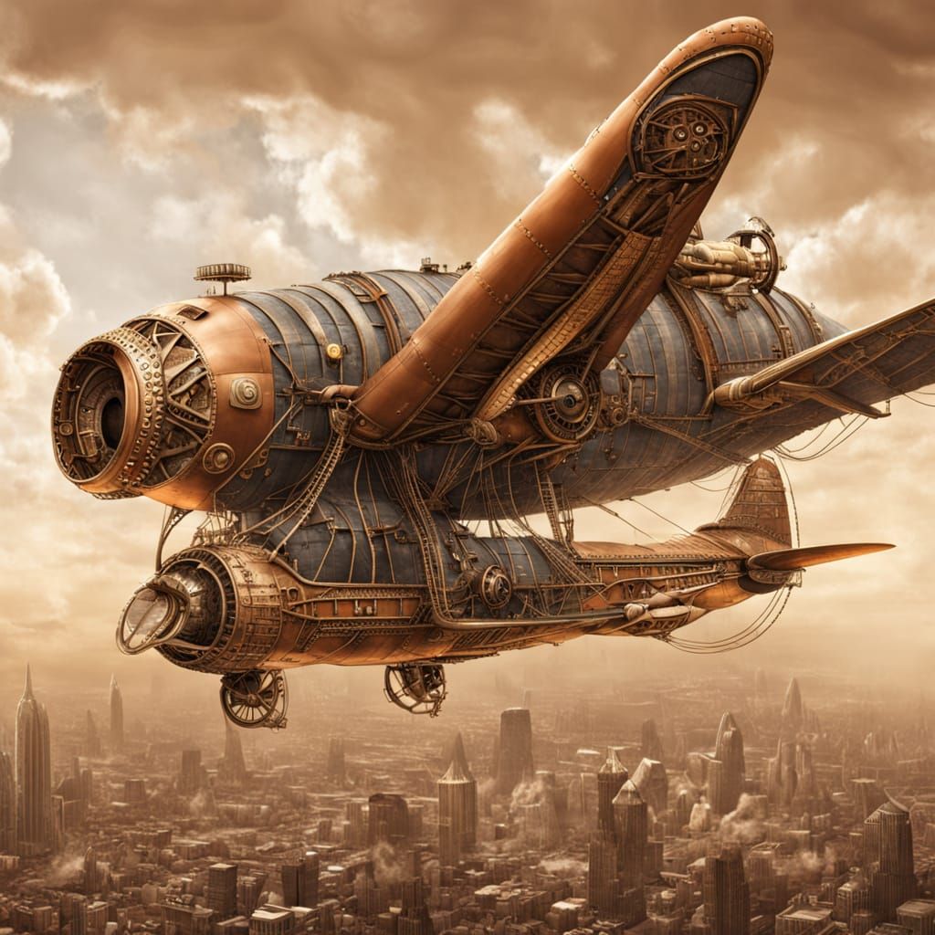 Steampunk Air Liner Digital Rendering