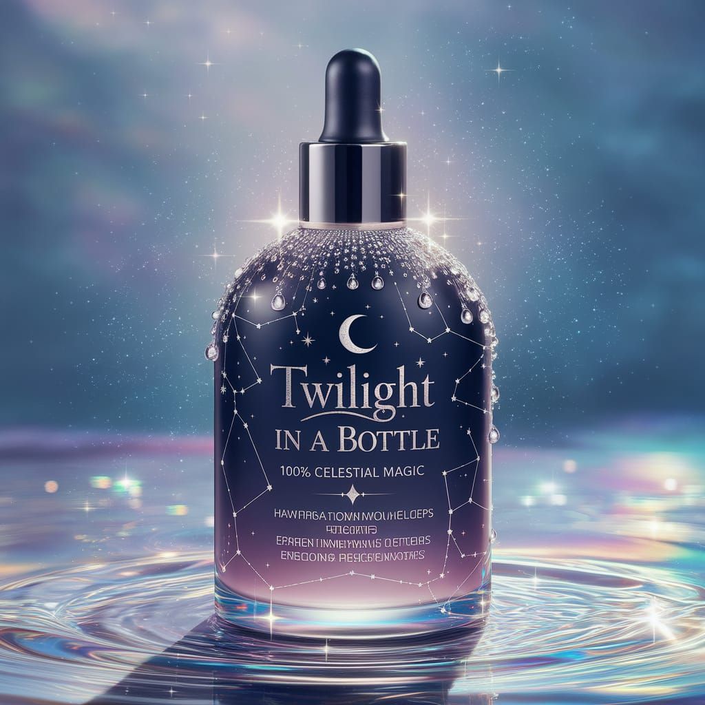 Luxurious Celestial Beauty Product Label in Midnight Blue