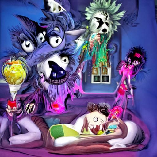Werewolf Slumber Party: Psychedelic Anime Fantasy