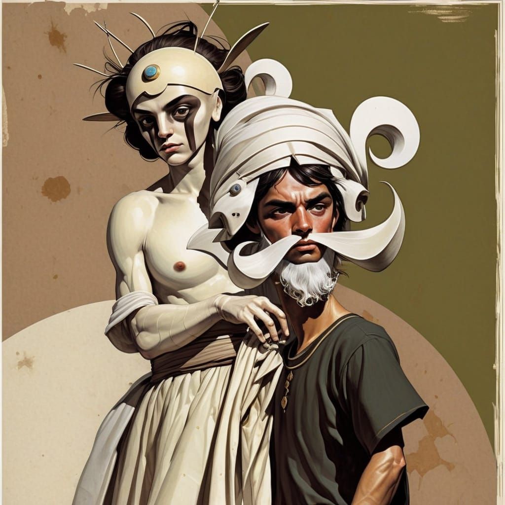 A Dreamlike Scene of Modern Art in Liminal Space