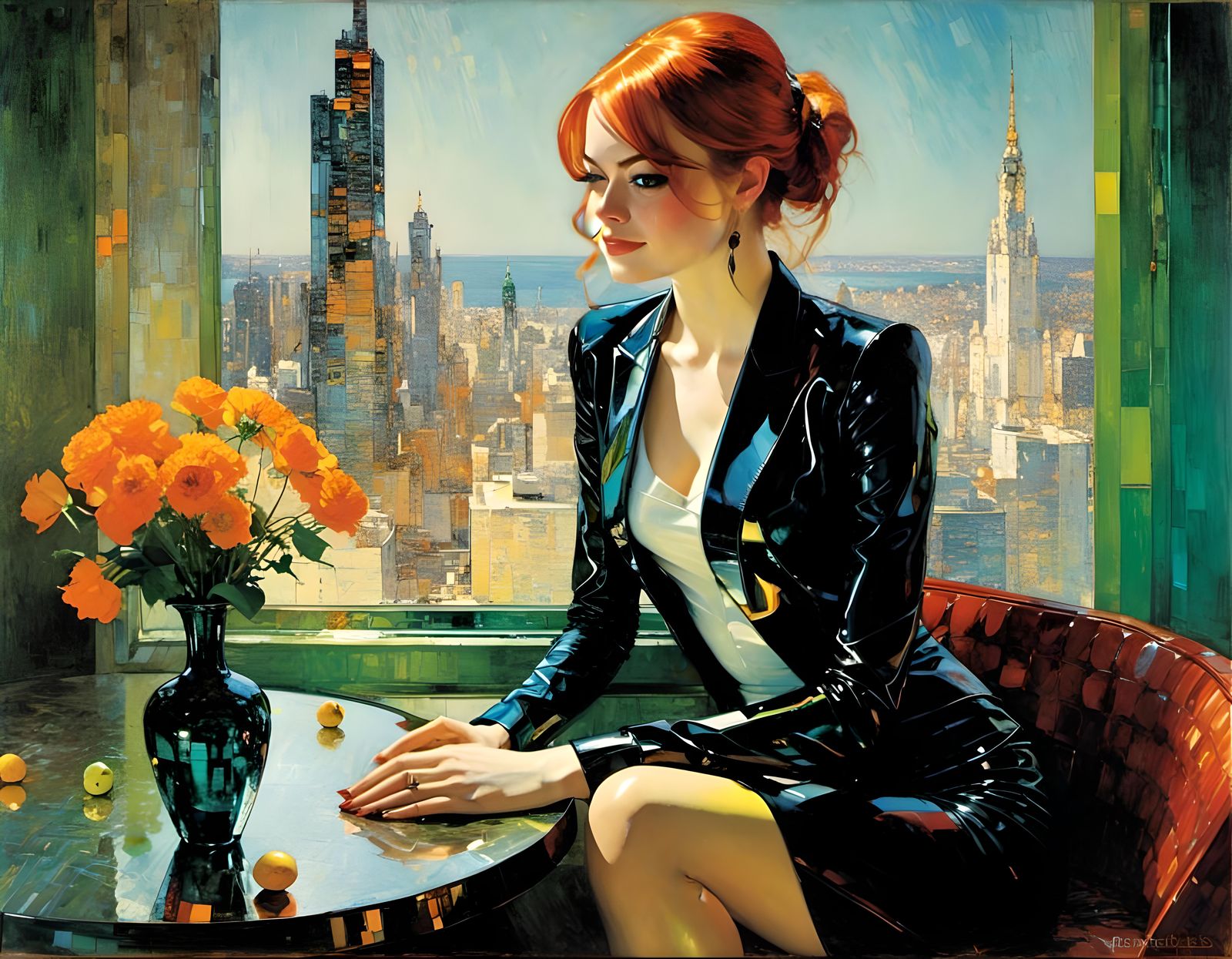 Futureshock - Childe Hassam painting of Emma Stone