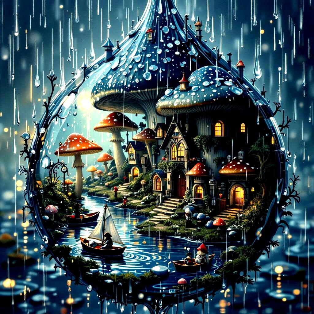 Miniature Kingdom in a Raindrop: Art Deco Fantasy