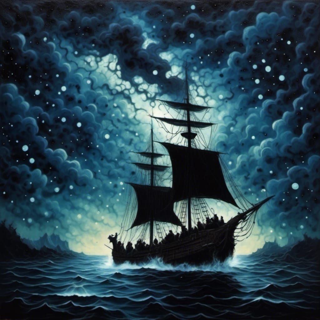 Viking Woman Swimming Among Galaxies