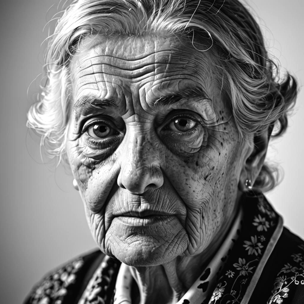 Striking Close-Up Portrait of an Elderly Woman