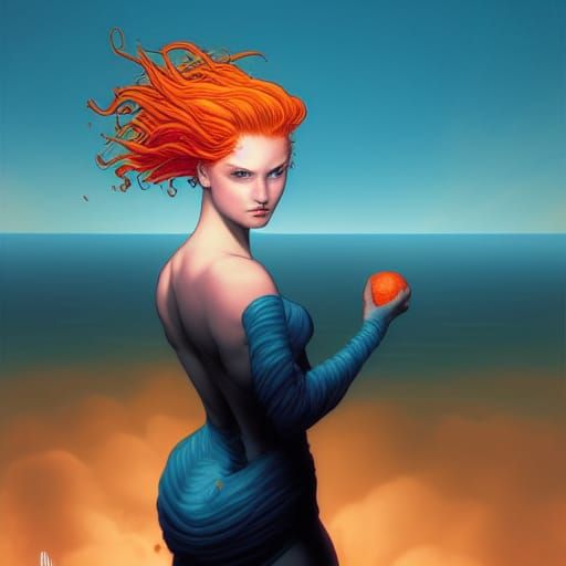 Girl with Blue Eyes in Comic Book Style