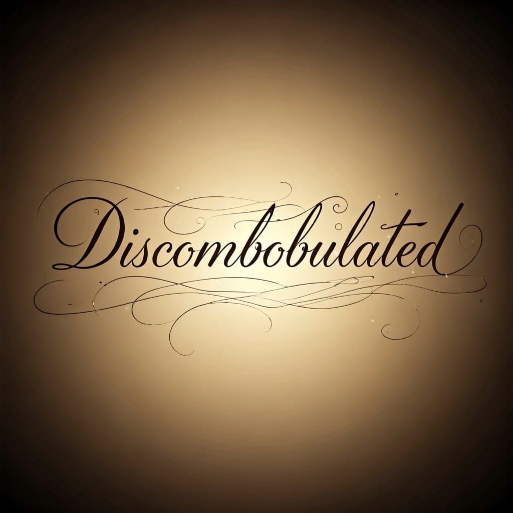 Calligraphic "Discombobulated" on Parchment in Matte Paintin...