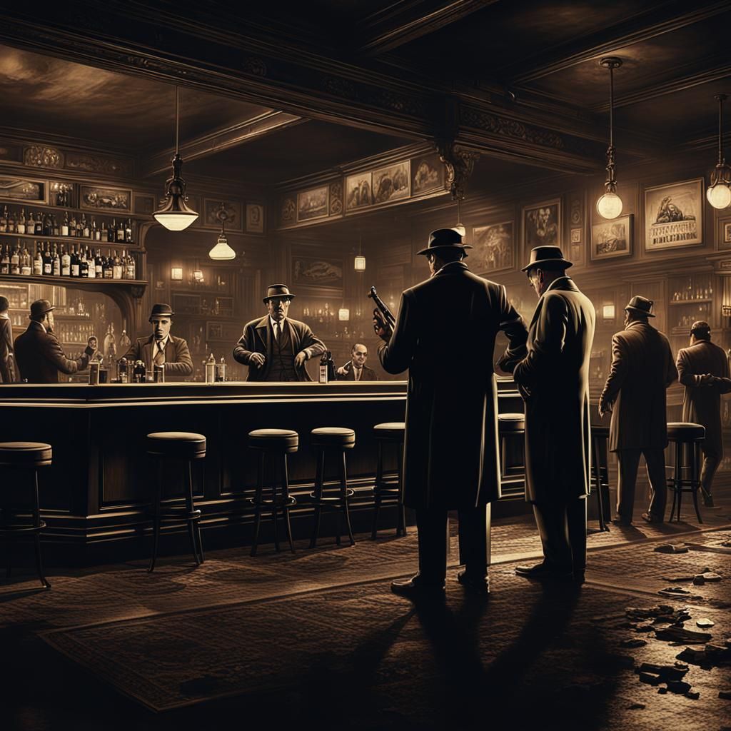 Gangsters Shoot Up Bar in 1920s Noir Style