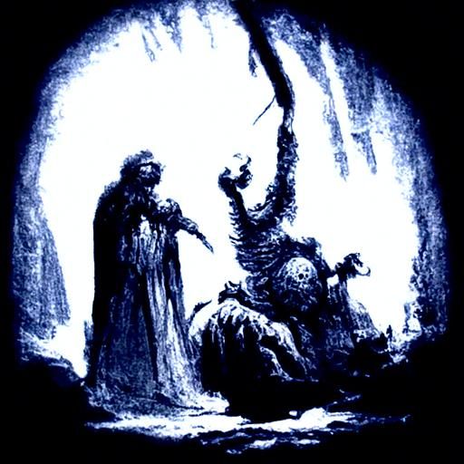 Gothic Horror Engravings in Gustave Doré Style