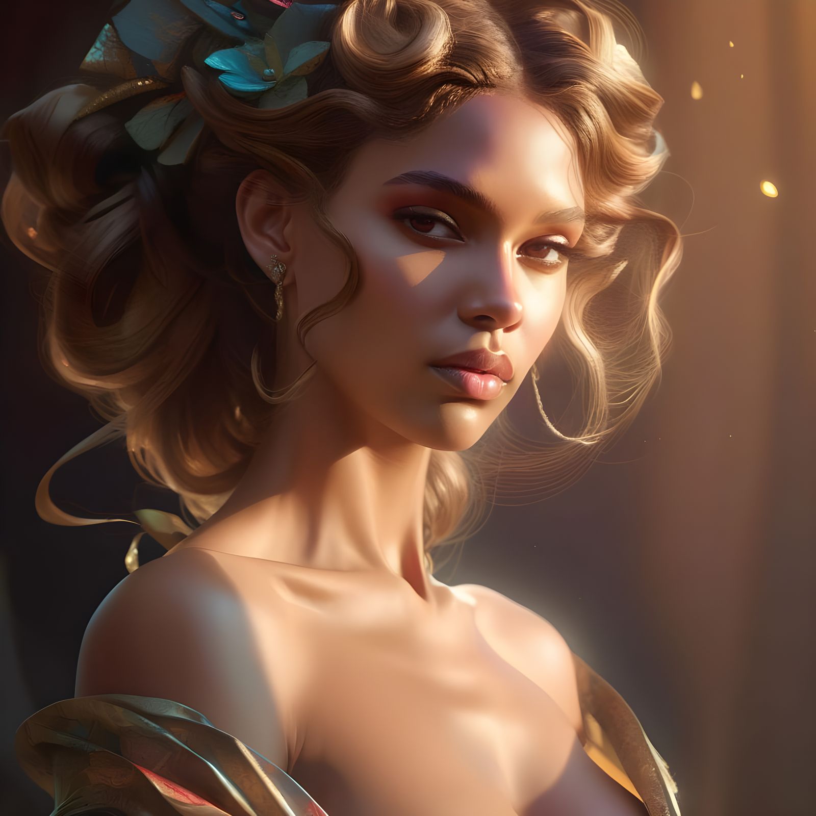 Elegant Beauty in Humble Surroundings, in Cyberpunk Style