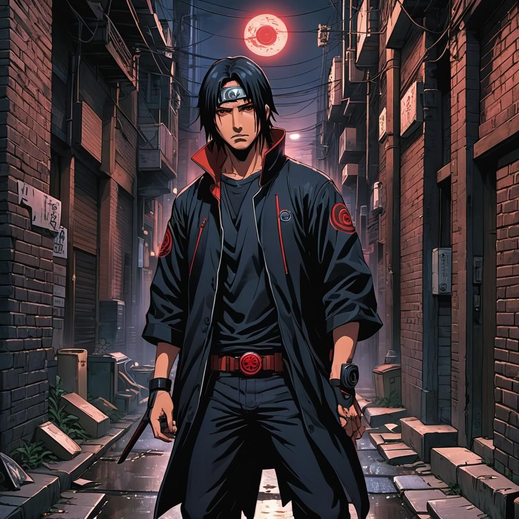 Itachi Uchiha Sharingan in Comic Book Art