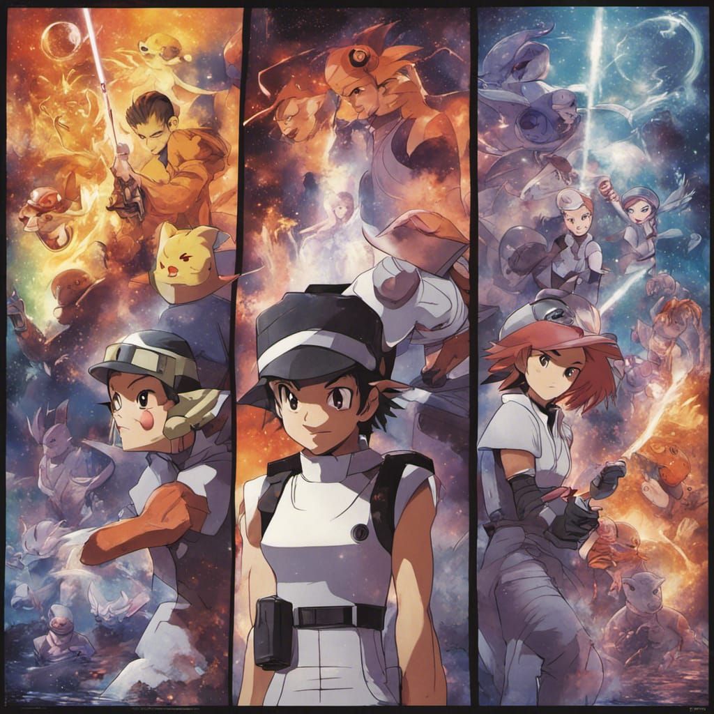 Pokemon Characters as Star Wars Movie Poster