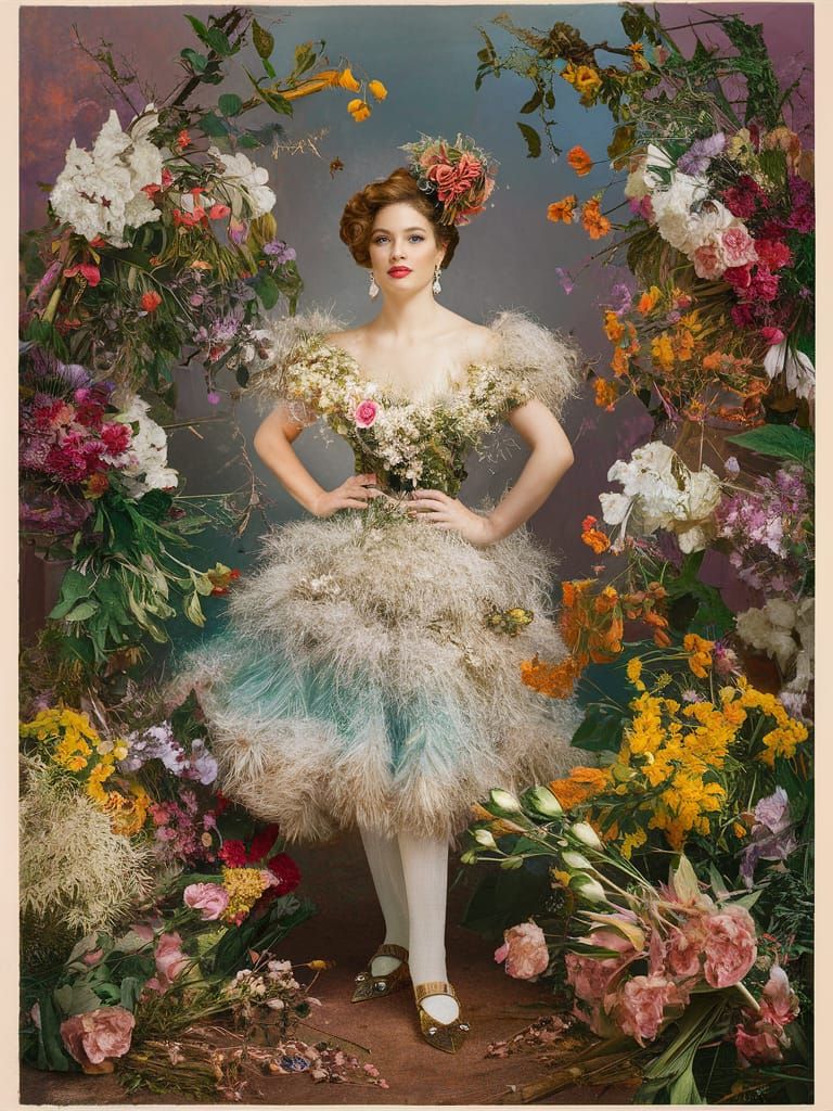 Glamorous Woman Flaunting Couture Frock