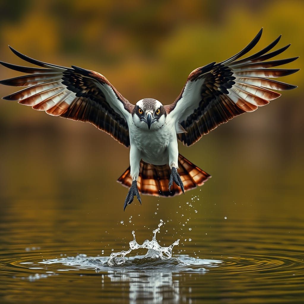 Hyperrealistic Osprey Hunting with Intense Focus