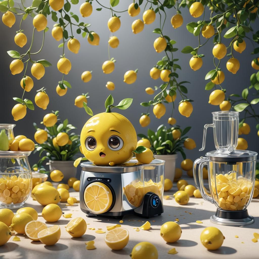 Scared Lemon in 3D Anime Art Style