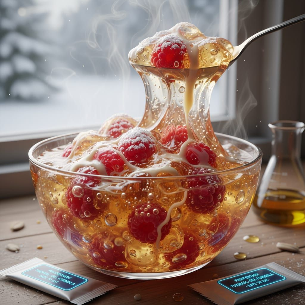 Science-Made Hot Boiling Raspberry Dessert