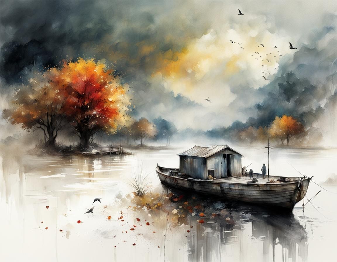 Epic Autumn Scene in Digital Matte Painting Style