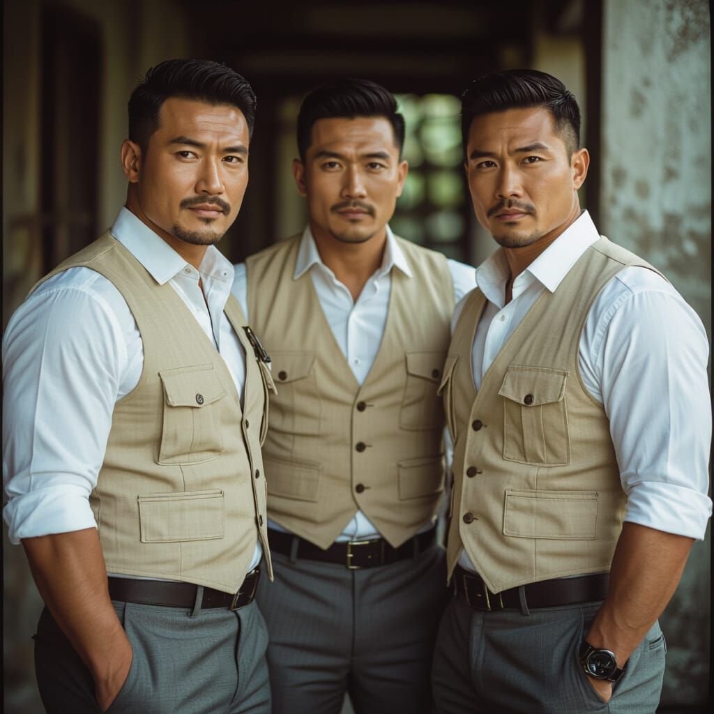 Four Muscular Bodyguards in Cinematic Style