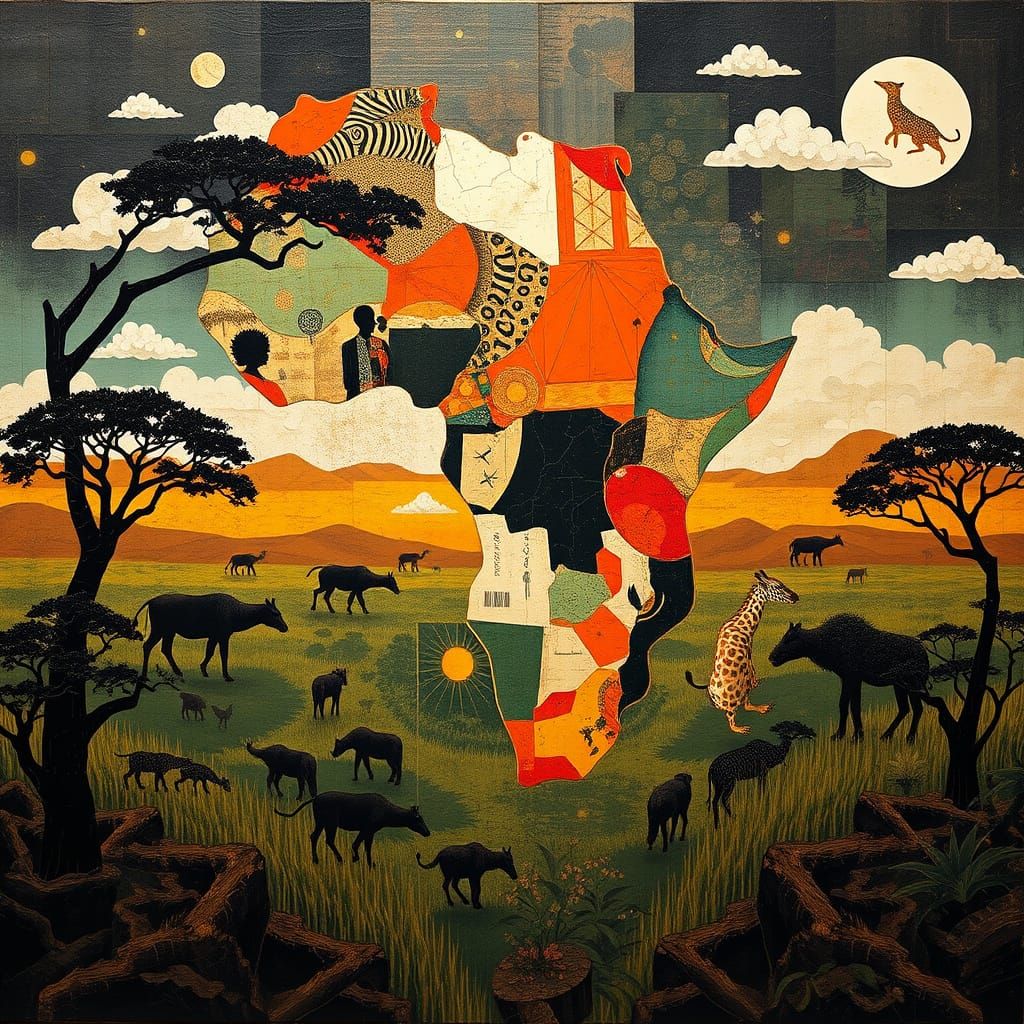 African Continent: A Contemporary Mixed Media Vision
