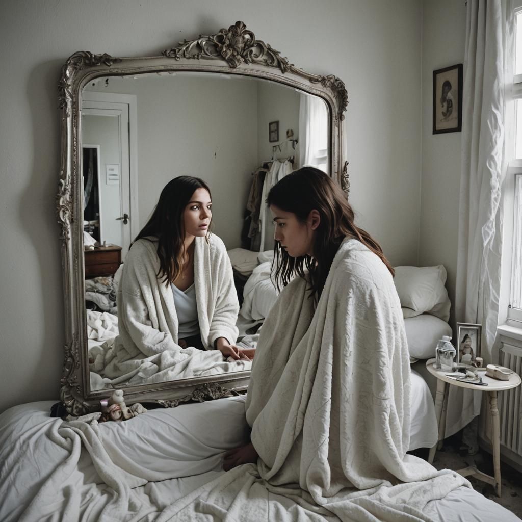 Mirrors Unveiled: Abstract Fractal Reflection