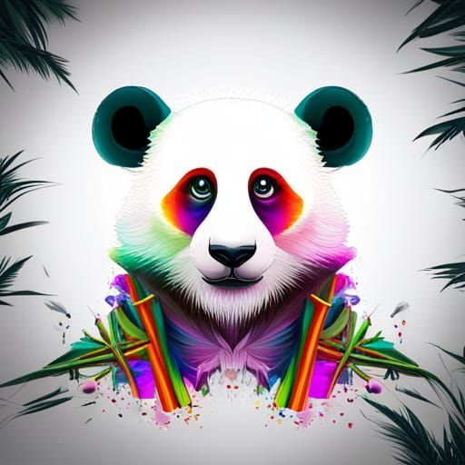 panda graffiti drawing painting