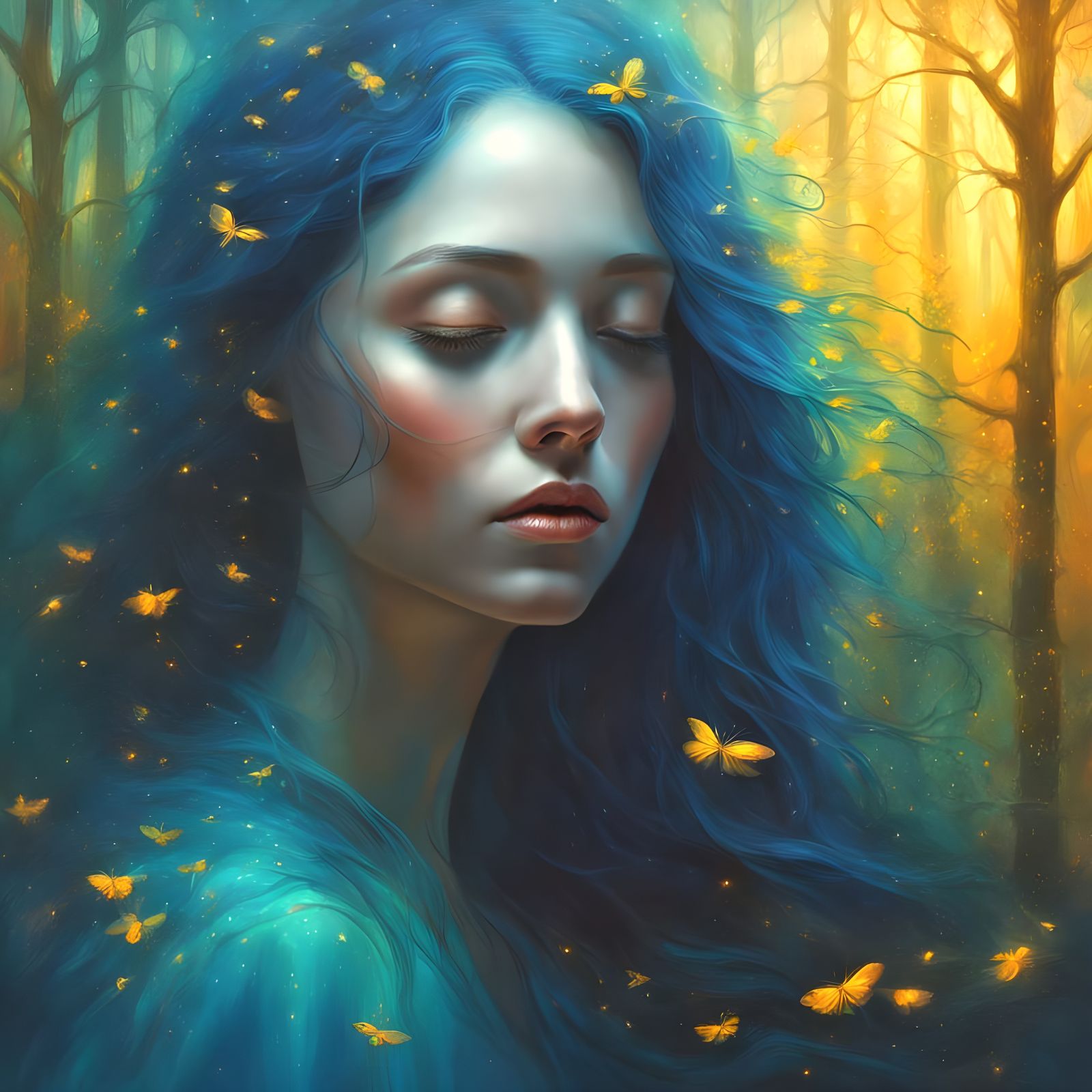 Mystical Forest Meditation in Surreal Style