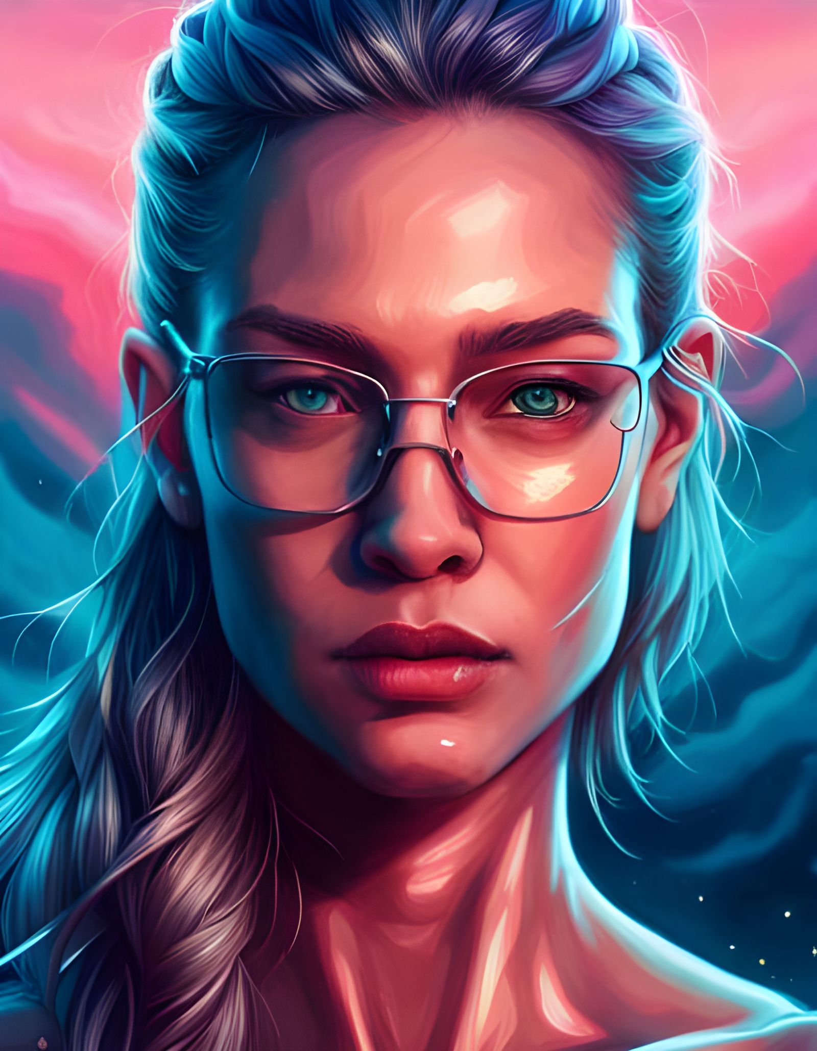 Female Cyberpunk Warrior in Manga Style