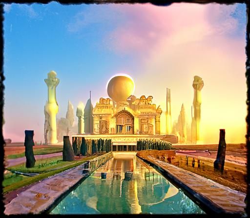 Alien Indian Architecture in Setting Sun Light