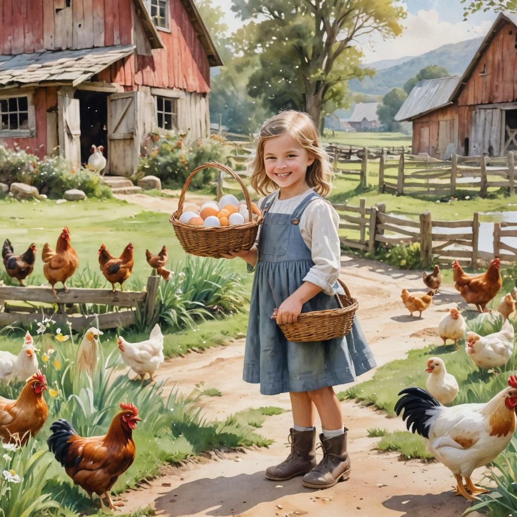 Rural Farm Goddess amidst Vibrant Countryside