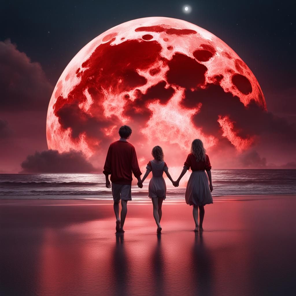 Moonlit Beach Stroll: Fantasy Concept Art