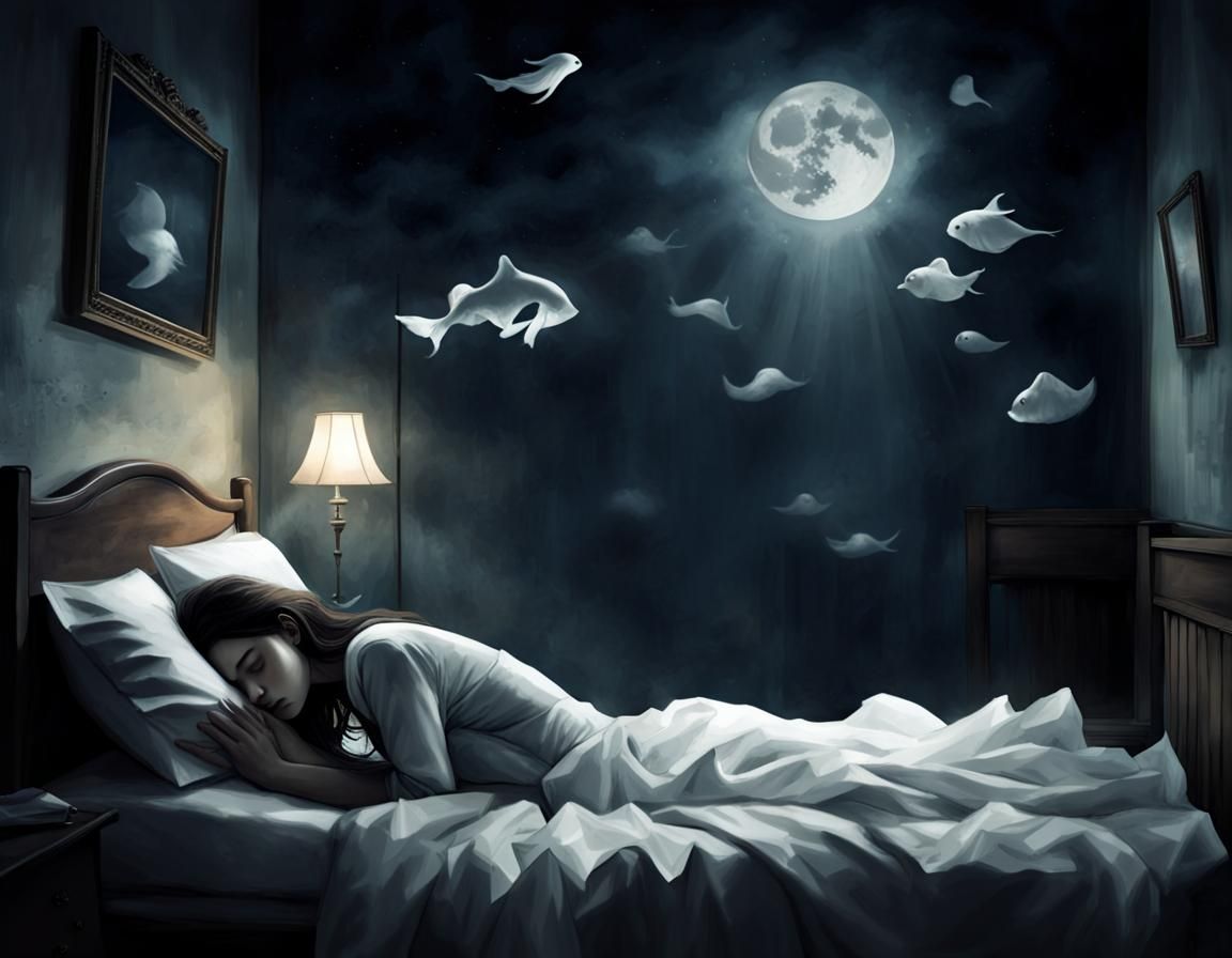 Surreal Nightscape: Overthinking and Sleeplessness