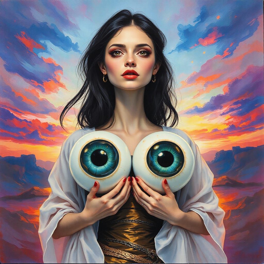Surrealist Goddess Conjures Ethereal Gaze in Hyperrealistic ...