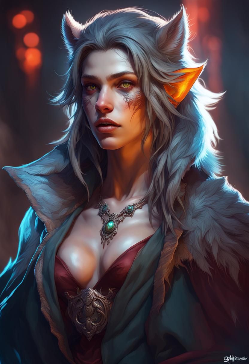 Werewolf Portrait in Artstation Style