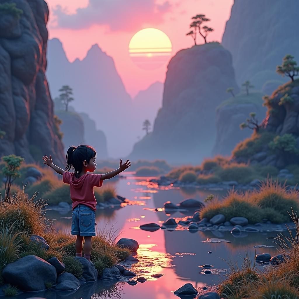 Girl Rallies Against War in Pixar-Style 3D Landscape