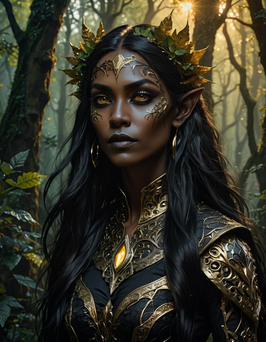 Stunning Dark Elf Portrait in a Dark Fantasy Style