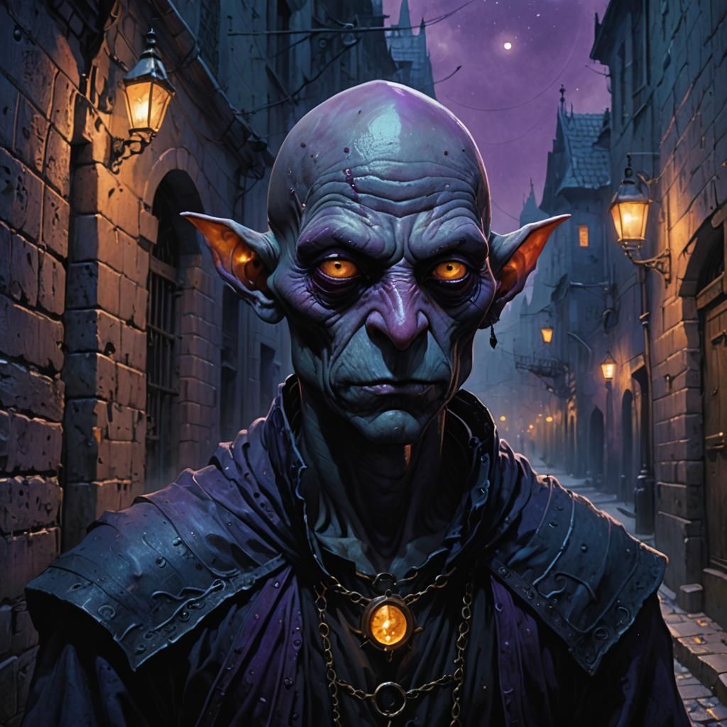 Goblin in Gothic City: Dark Fantasy Concept Art