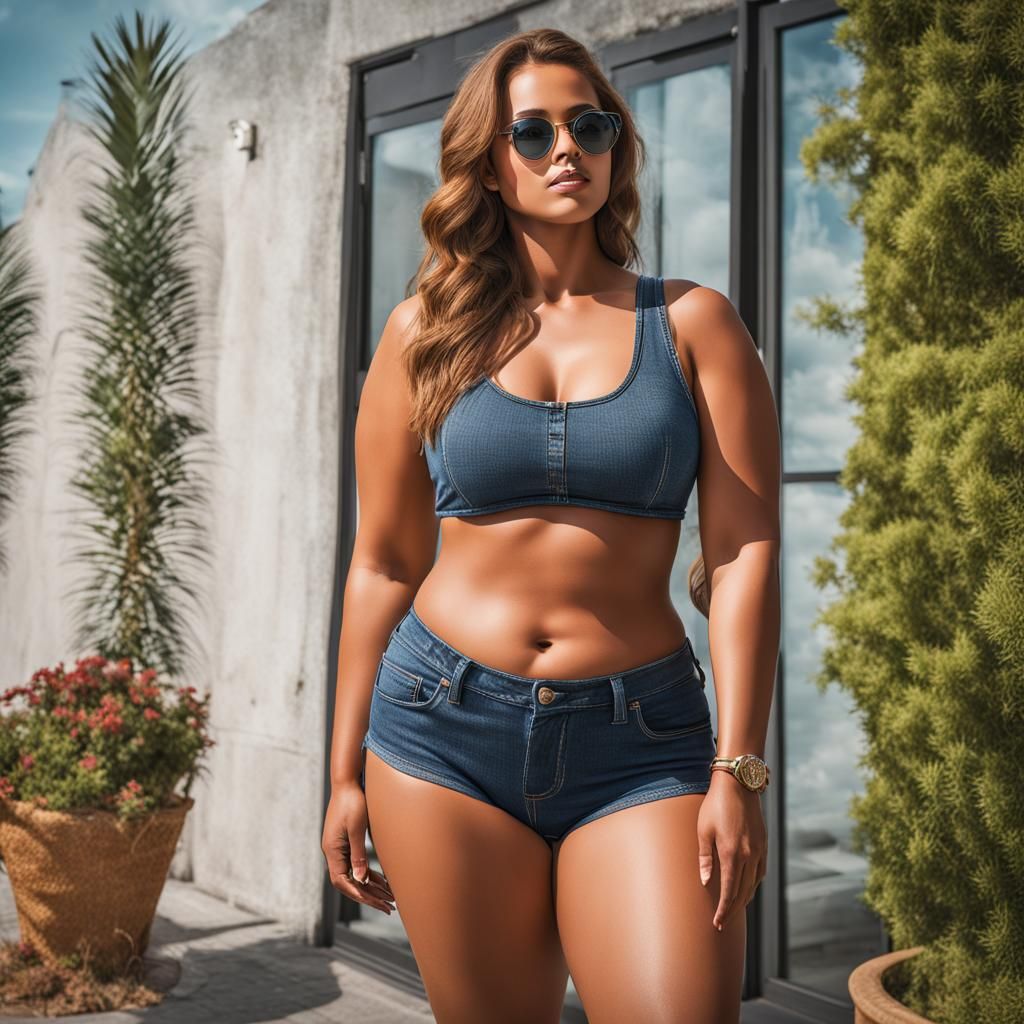 Photorealistic Full Body Image of Curvy Woman