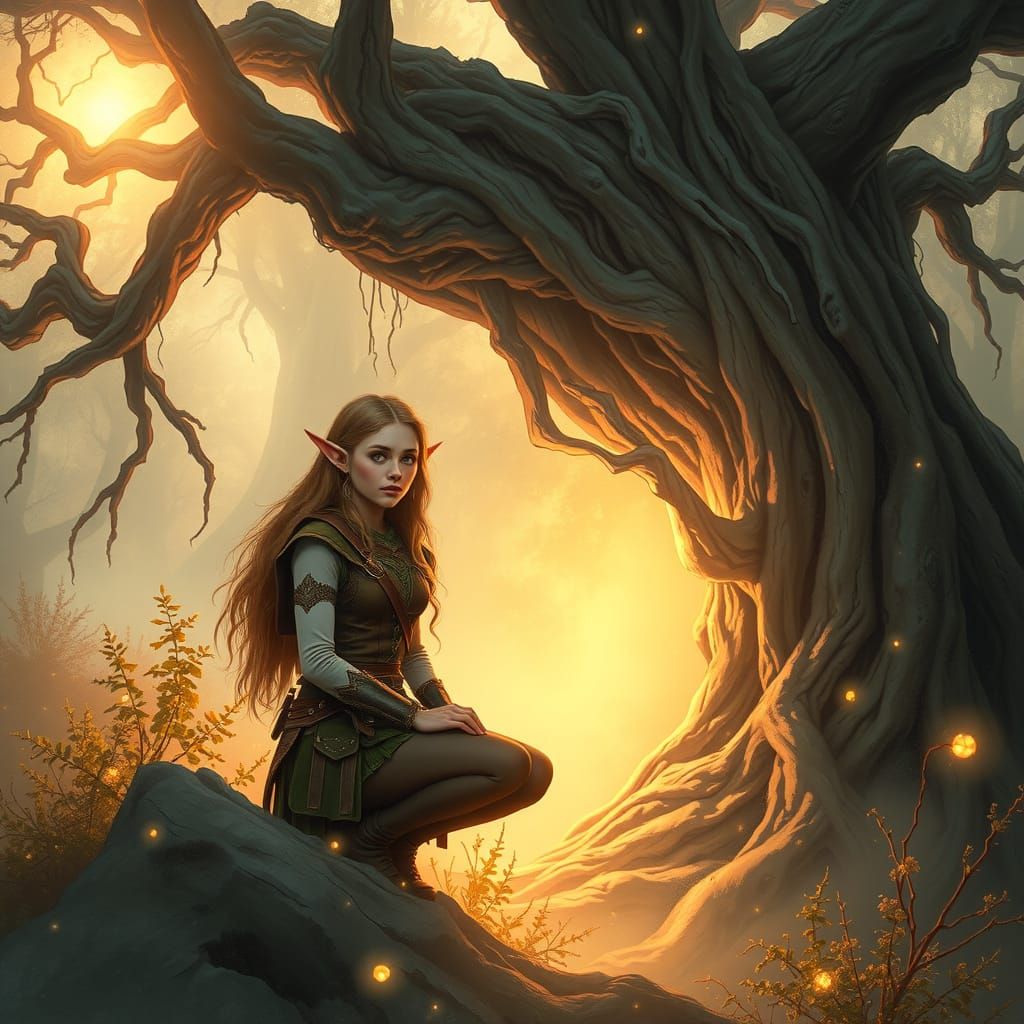 ***Elf  in einem mystischen Wald ***