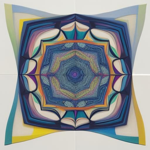 Vibrant, Geometric Planet Landscapes with Surreal, Zentangle...