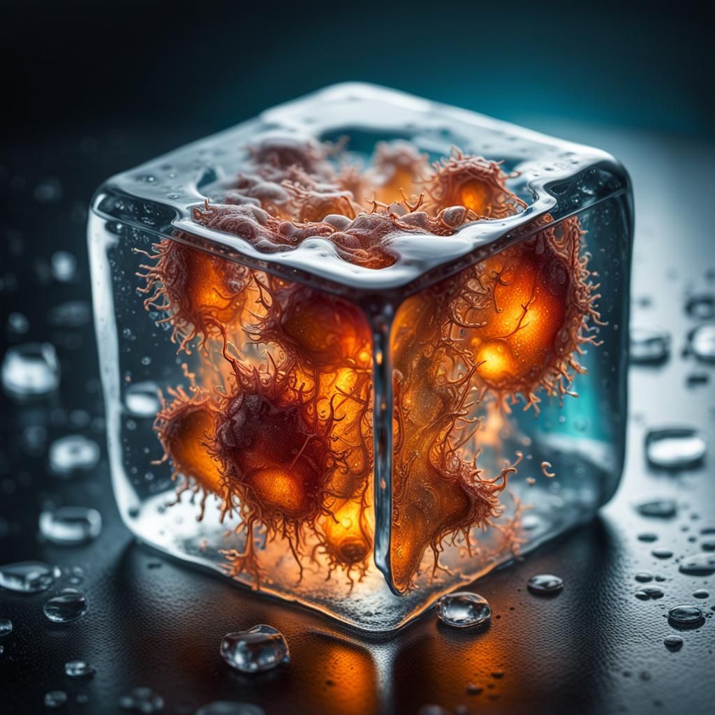 Amoebas duplication and possession of an ice cube!🦠🧊